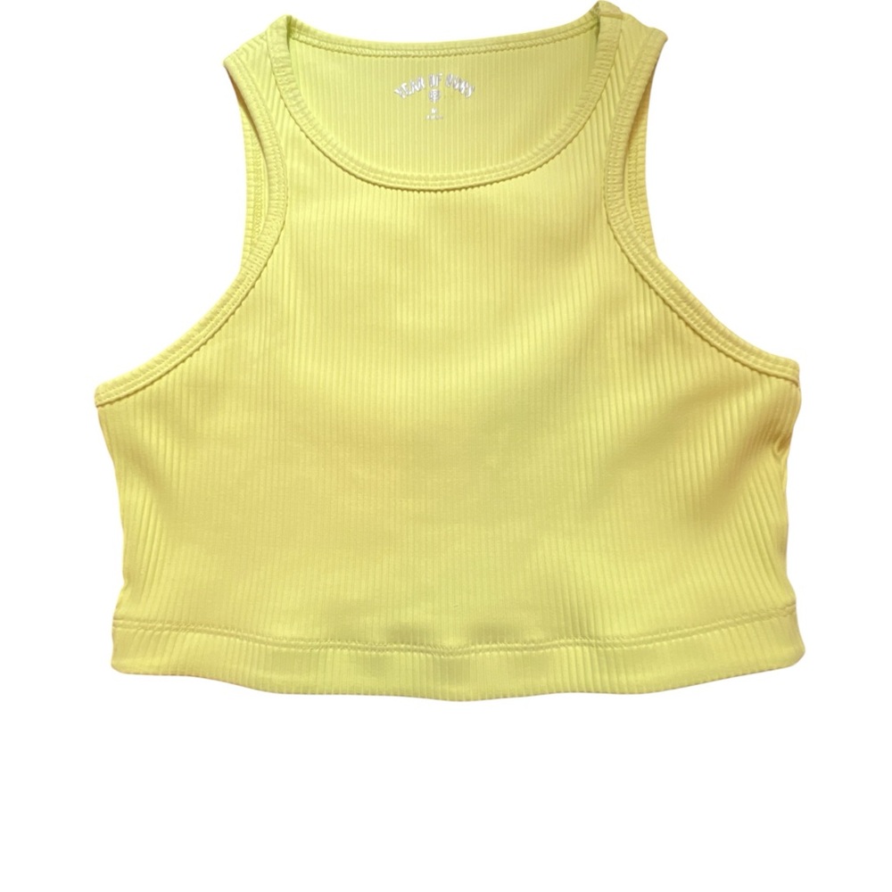 Year of Ours Claudia Ribbed Bra Size M Cyber Lime Yoga Gym Athleisure NEW